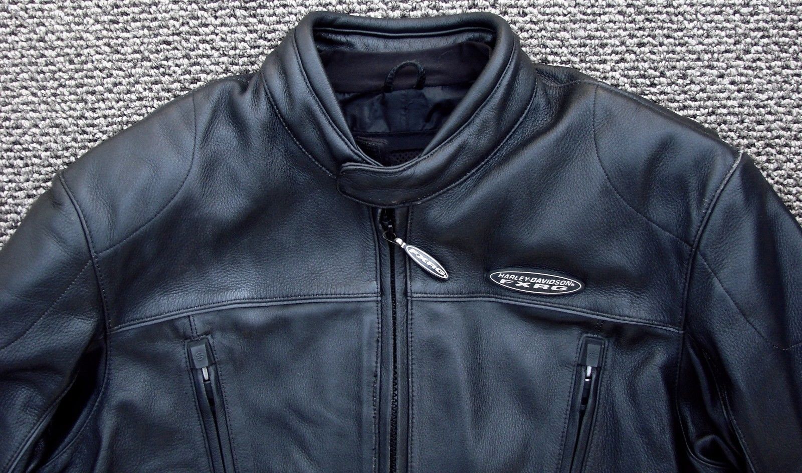 Harley Davidson FXRG Motorcycle Leather Jacket Waterproof No Liner L  98518-09vm 
