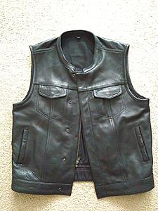 New - Lil Joe's Leather Vest & Like New First Mfg Leather Vest - Harley ...