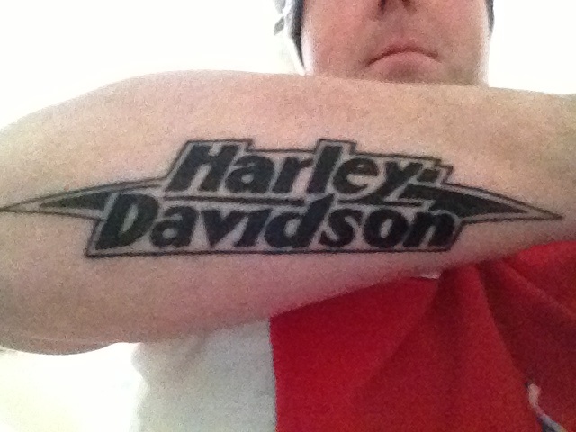 harley davidson script tattoo