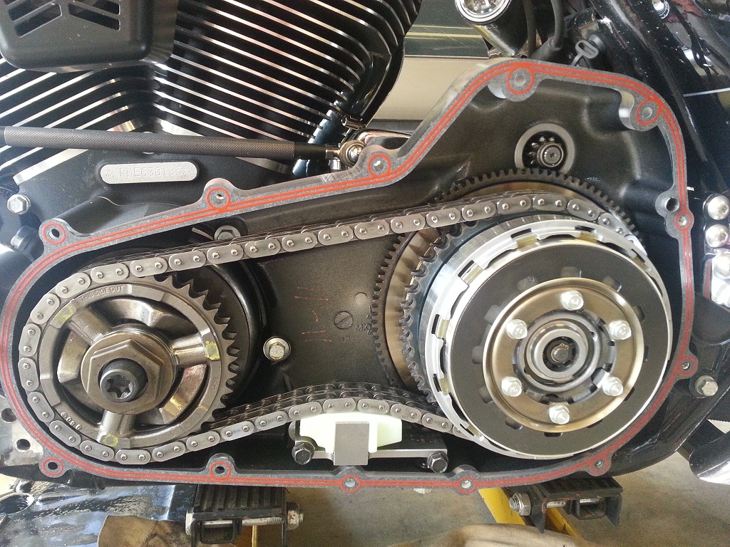 Swapped primary chain tensioner Harley Davidson Forums