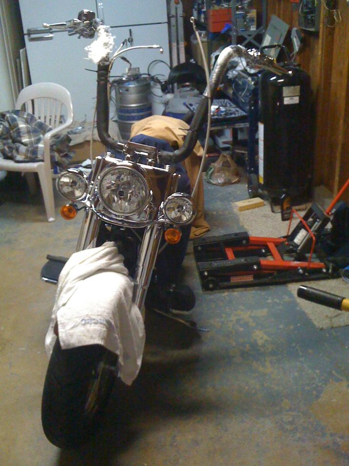 installing ape hangers on fatboy