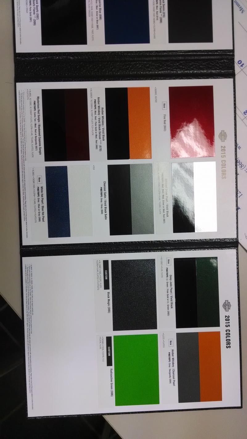 Harley Davidson Paint Color Chart