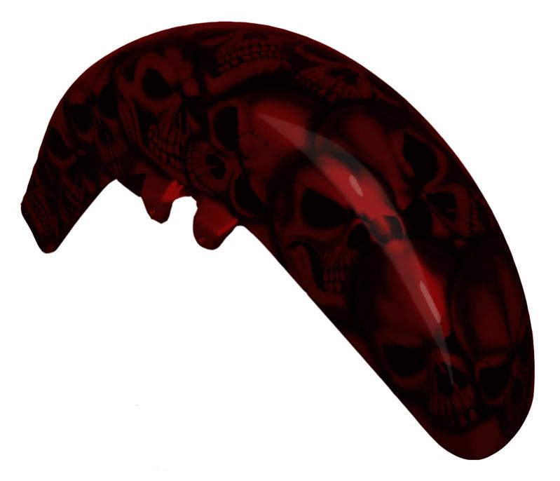 Road King Classic FLHRC Tank Fenders Red Skulls Set fits 09 10 11