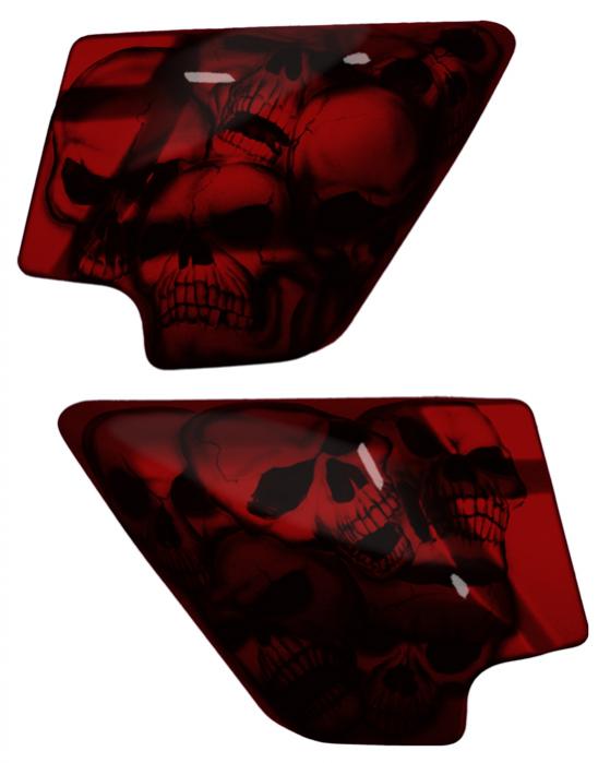 Road King Classic FLHRC Tank Fenders Red Skulls Set fits 09 10 11