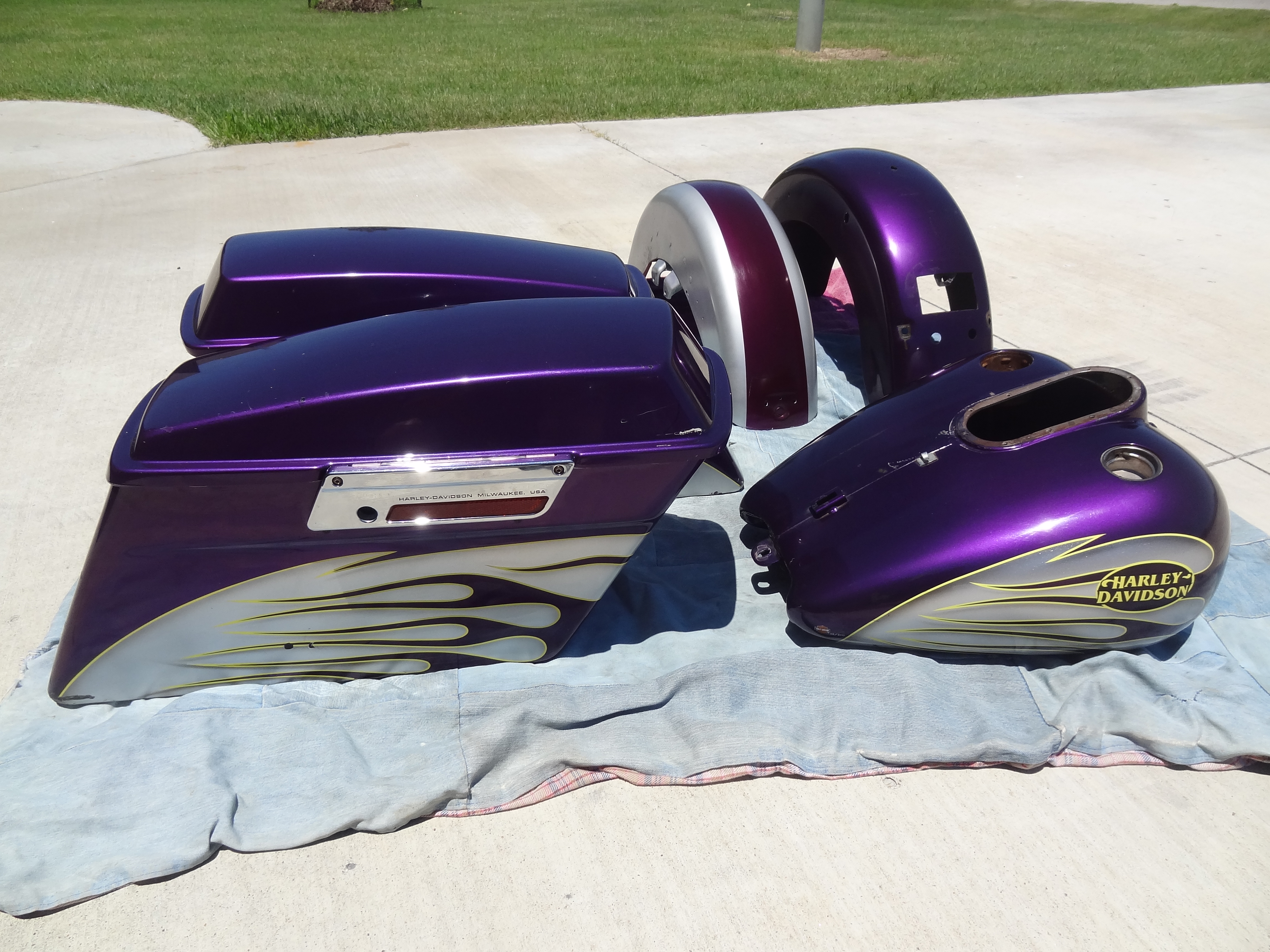 Harley Davidson Little Earth License Plate Purse-Liv2Ryd - purple flames