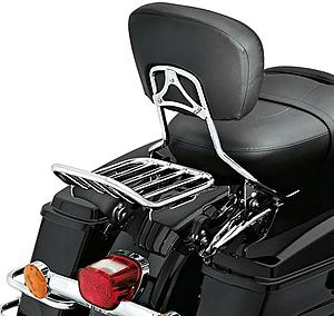 Harley Detachable Two Up Chrome Luggage Rack, Sissy Bar, and Passenger Backrest Pad 09 and Later-rack-1.jpg