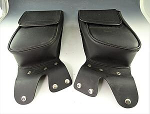 Black leather saddlebag crash bar snap on storage bags-dsc07355.jpg