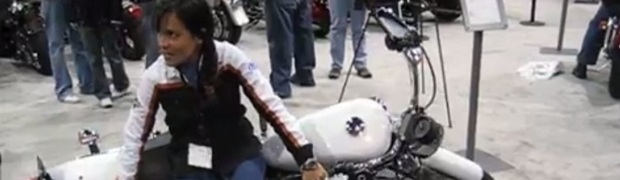 Size Doesn’t Matter: Tiny Girl Picks Up Tipped Harley