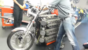 HARDLY DANGEROUS This 48-Cylinder Kawasaki-Based Motorcycle is the Answer to a Question Nobody Asked