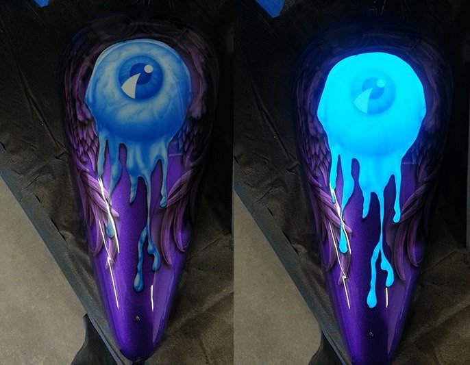 Pint of Alien Glow - Blue - Glow in Dark Paint, Motorcycle, Automotive,  Custom