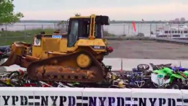 NYPD Destroys a Ton of Motorcycles to “Prove a Point”