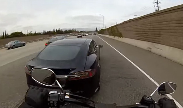 Salty Tesla Driver Damn Near Ruined This Biker’s Life