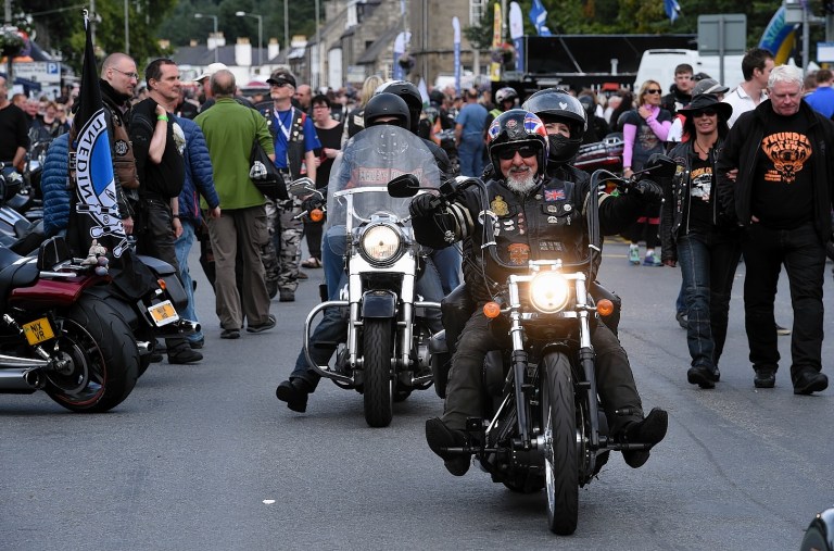 Picture by SANDY McCOOK 27th August '16 Strathspey alive to the sound of Thunder in the Glens as the 20th Harley Davidson rally visited Grantown, Nethy Bridge and Boat of Garten on Saturday afternoon during their 'rideout'.