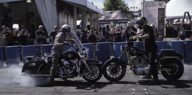 Stunters Swap Harleys with Police = Epic Throw Down